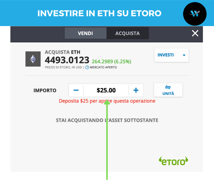 Investire in Ethereum su eToro