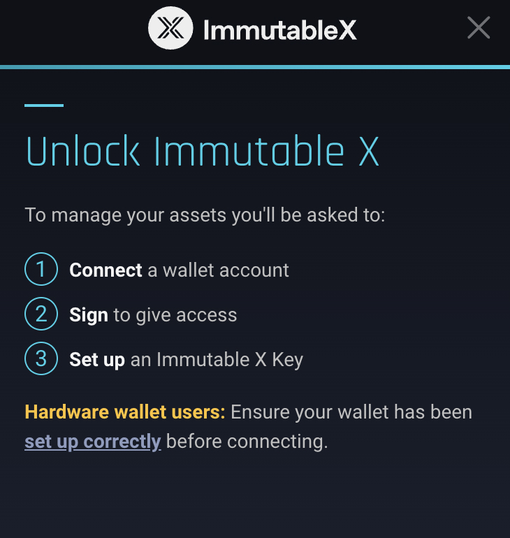 Unlock Immutable X