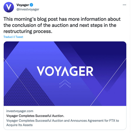FTX acquista Voyager