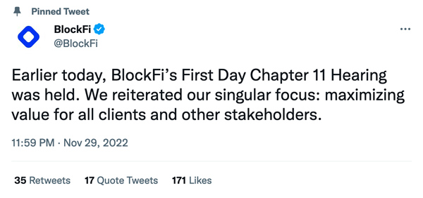 BlockFi bancarotta
