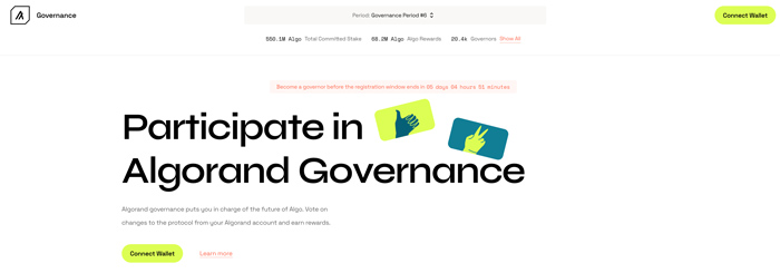Algorand Governance: home