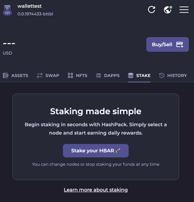 Hashpack: come fare staking