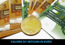 Valore di 1 Bitcoin in Euro oggi
