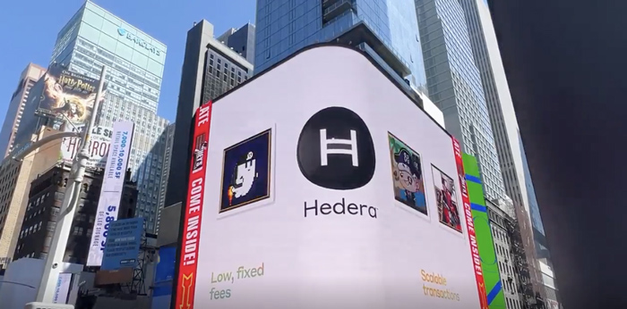 Hedera NFT a Times Square