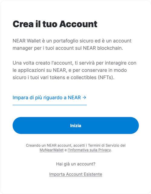 Near: crea account