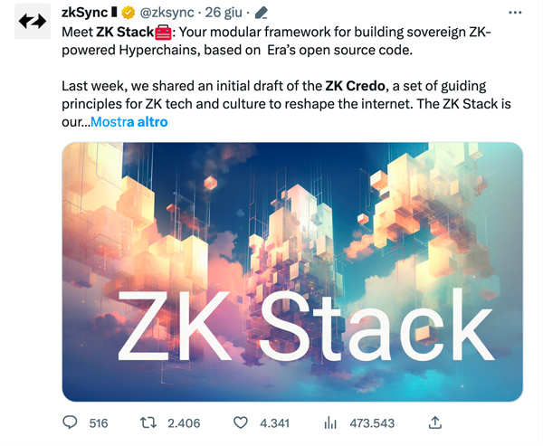 zkSync lancia il suo framework zkStack