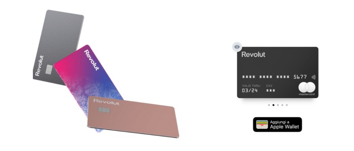 Revolut: carte di pagamento VISA / Mastercard