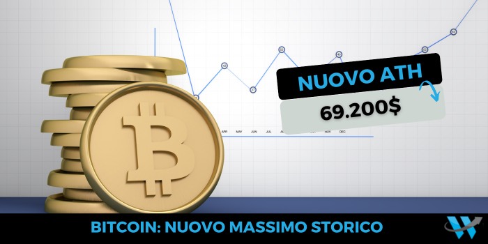 Bitcoin: nuovo All time high a 69.200$