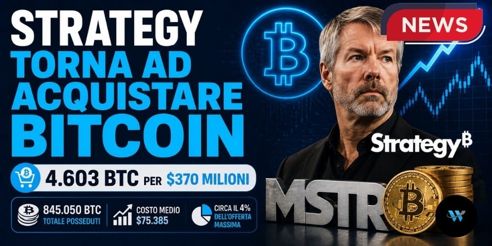 Strategy torna ad acquistare BTC dopo 10 settimane